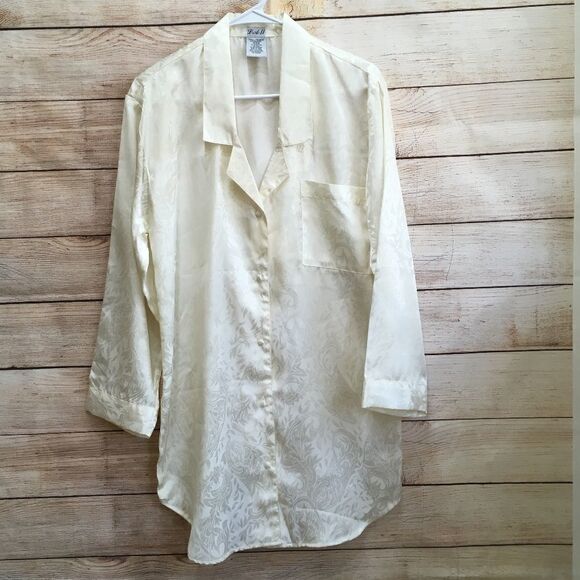 NEW WITH TAGS VINTAGE LA II SLEEP SHIRT IN CREAM‎ - Picture 1 of 8